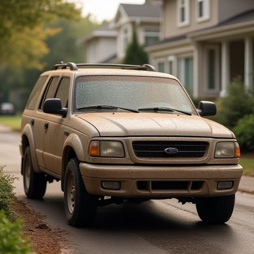 SUV before detailing